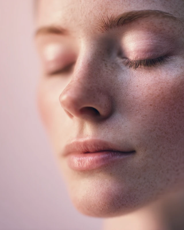 Dreamy Pastel Portrait Close Up Face Illustration