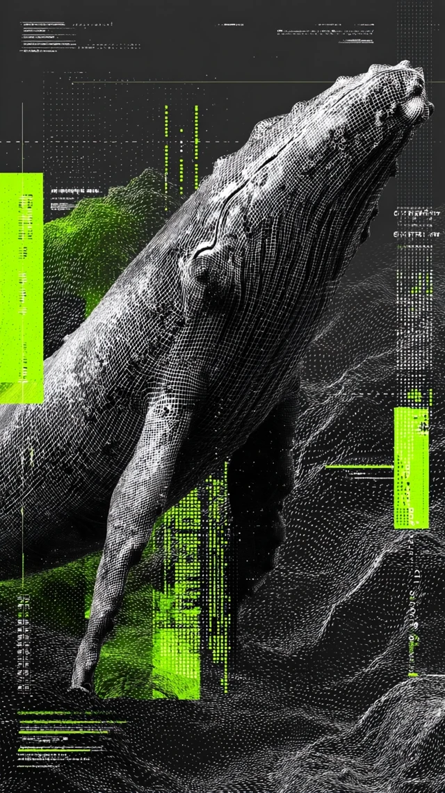 Digital Whale Cyberspace Poster Art