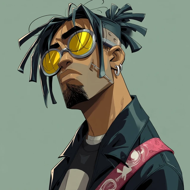 RnB Musician in Futuristic Urban Style