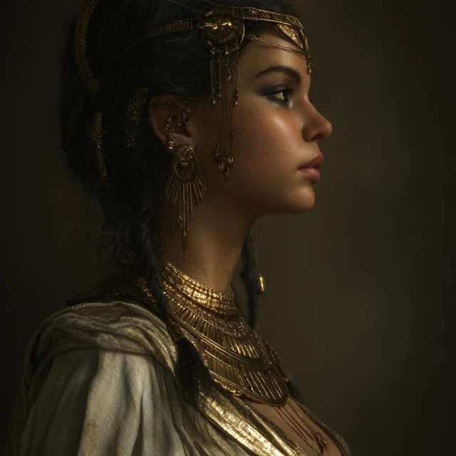 Egyptian Goddess Portrait Hyperrealistic Digital Art
