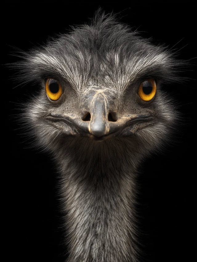 Rhea Bird Frontal Portrait Elegant HD