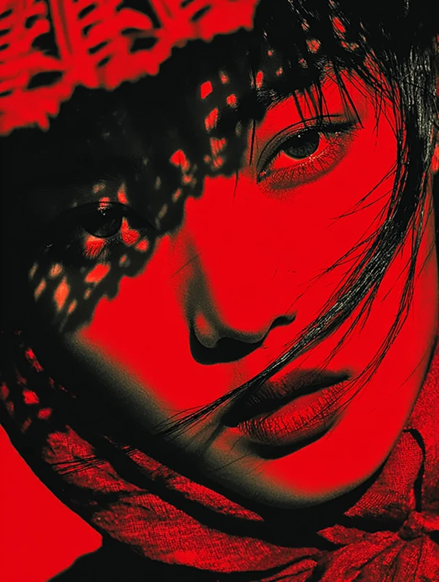 Asian Woman Face Shadow Art Dramatic Portrait