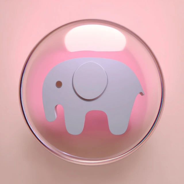 Abstract Cartoon Elephant in Jelly 3D Illustration