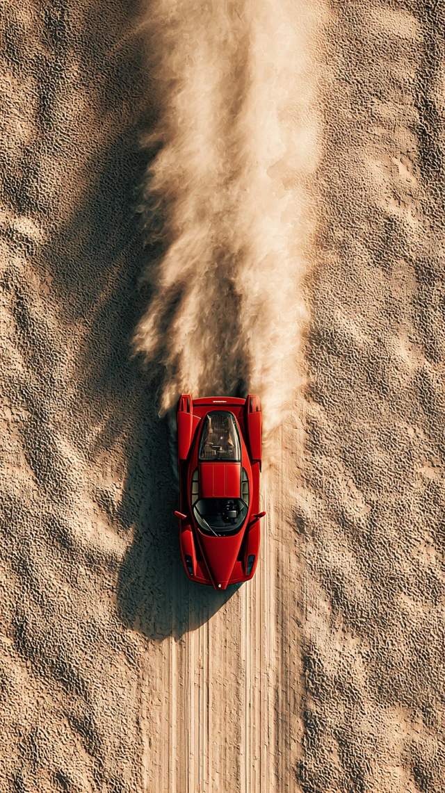 Ferrari Enzo Driving Through the Desert Sand