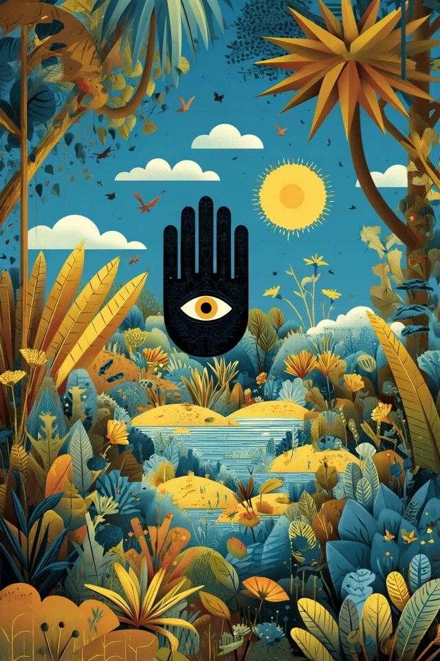 Flat Design Illustration Mediterranean Nature Fatma Hand