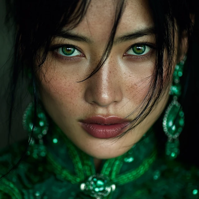 Chinese Woman with Emerald Eyes