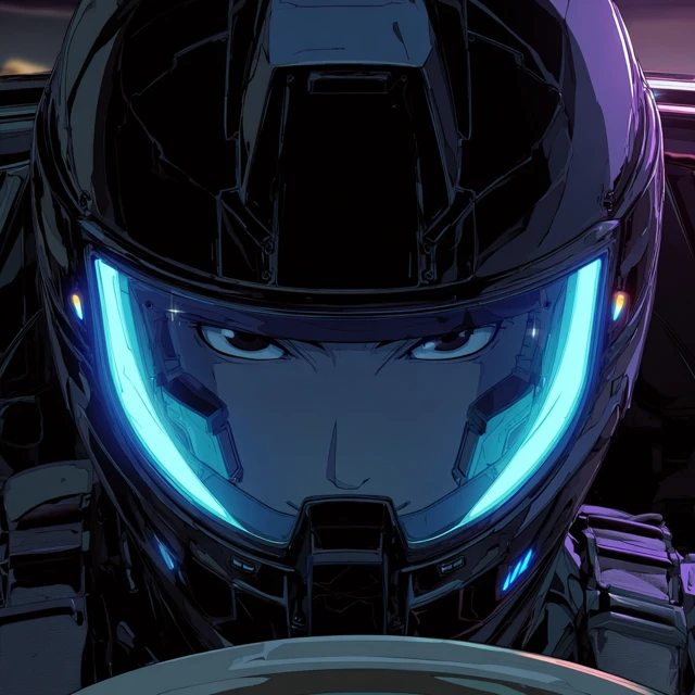 Cyberpunk Anime Racer Helmet Night Drive