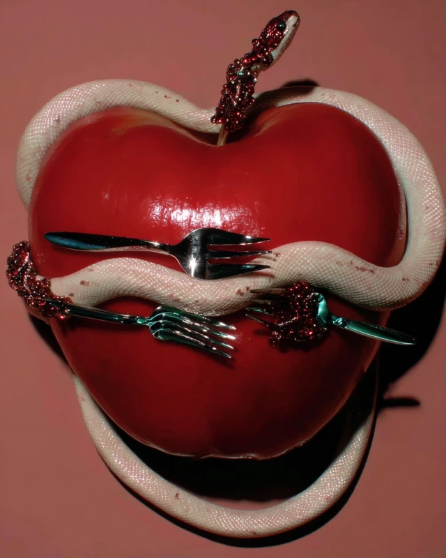 Forbidden Fruit Snake and Apple Photography