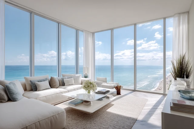 Miami Condo Ocean View Living Room Designer Interior