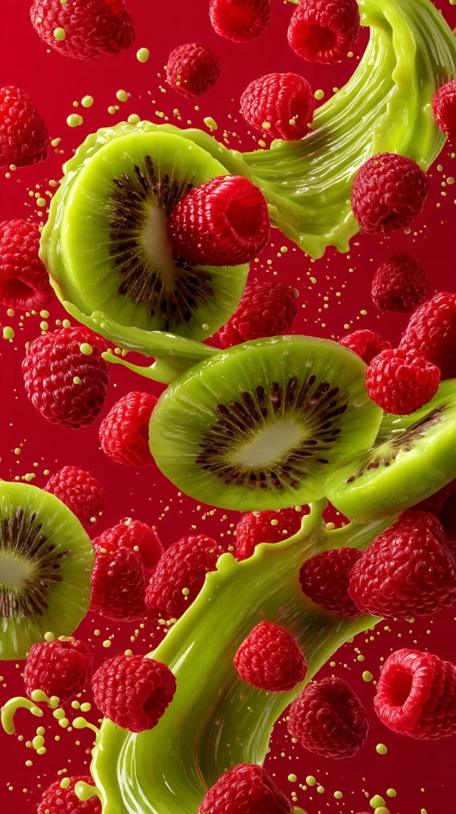 Kiwi and Raspberry Tornado: A Burst of Flavor