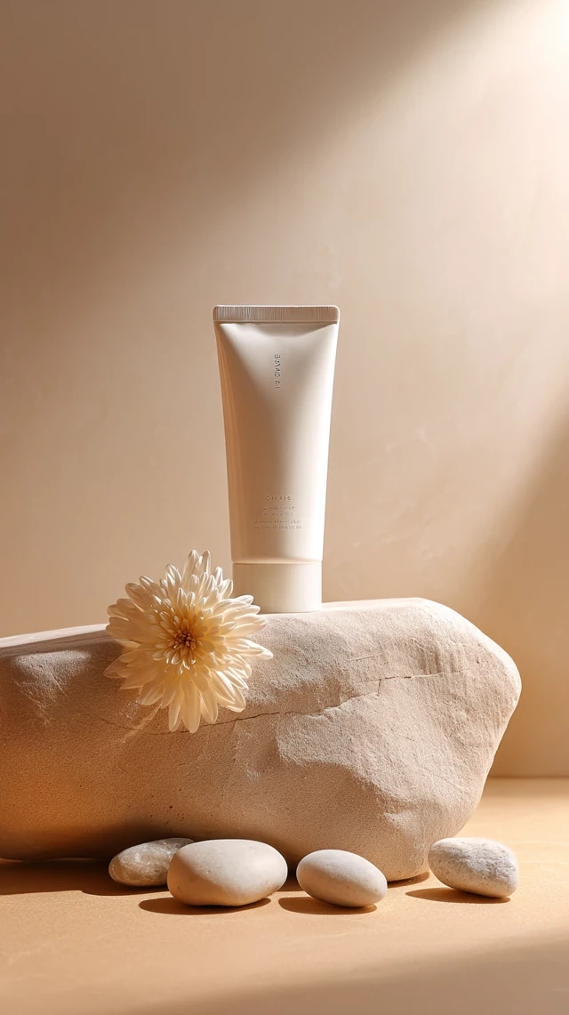 Skincare Product Display: Serene and Luxurious