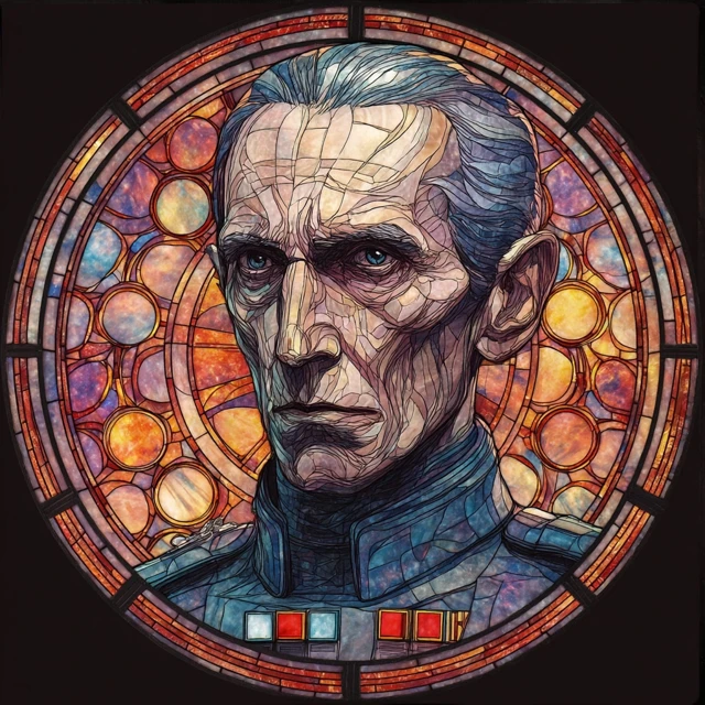 Grand Moff Tarkin Stained Glass Art
