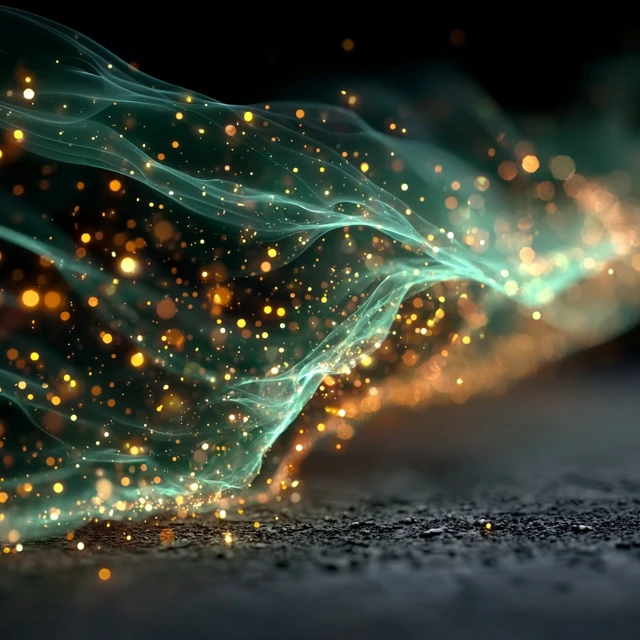 3D Abstract Energy Wave with Particle Glow