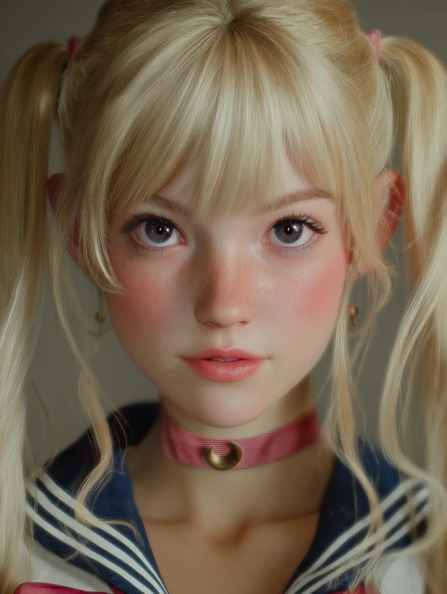 Kawaii Anime Girl in Sailor Moon Uniform Portrait