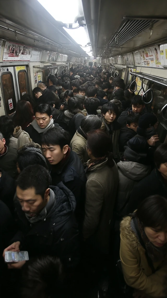 Rush Hour Subway Train Modern Urban Life