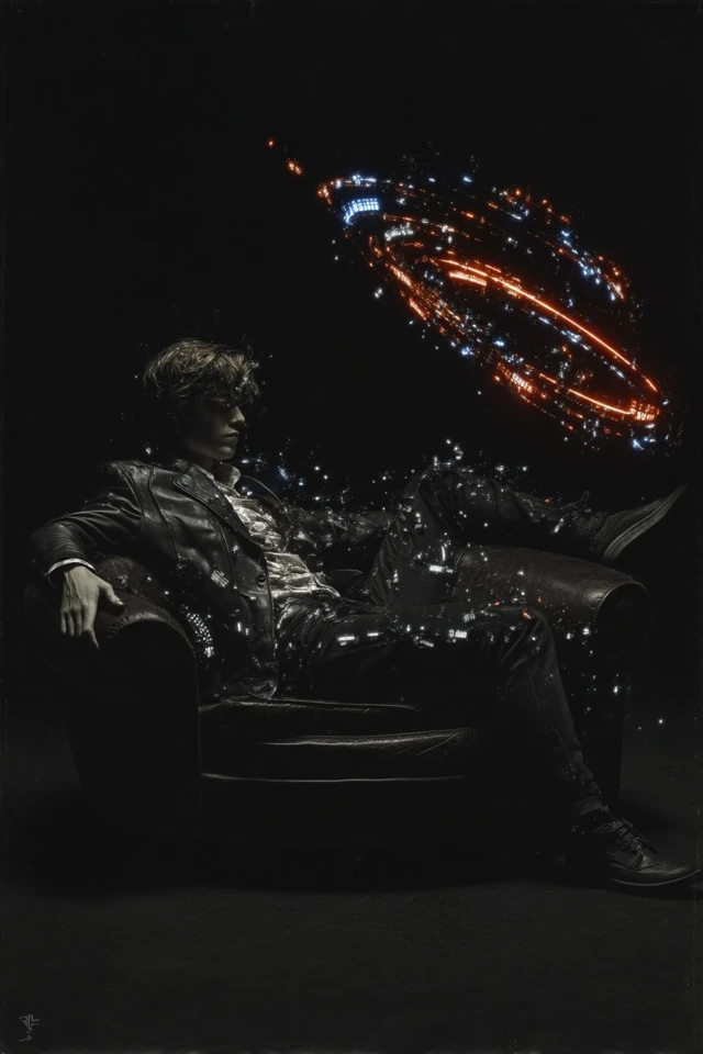 Man in Wheelchair with Cloud Eye Surreal Art