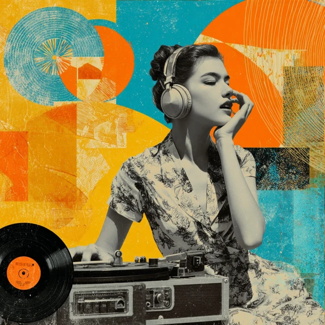 Vintage Music Graphic Feel The Music Retro Art