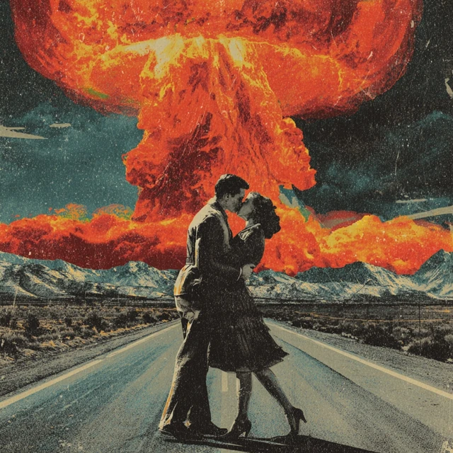 Atomic Kiss Vintage Poster Art