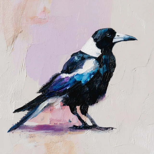 Australian Magpie Acrylic Painting