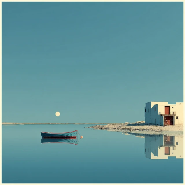 Ile DHouat Minimalist Illustration Seaside Scene