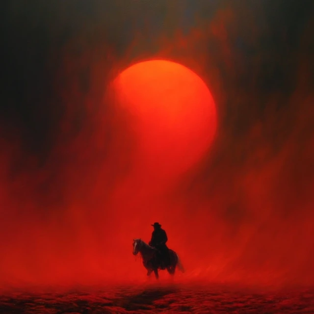 Western Movie Poster: Cowboy Sunset in the Arizona Desert