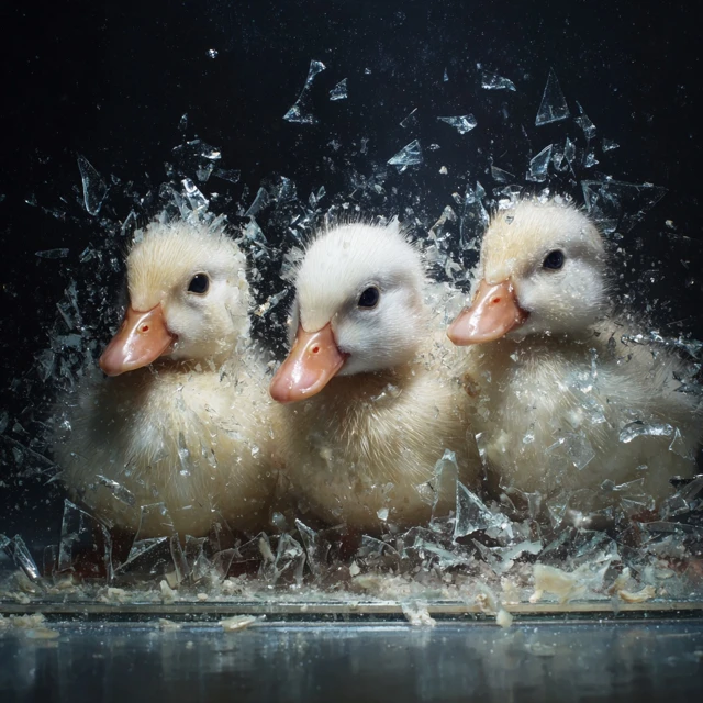 Smashed Ducklings A Unique Artistic Composition
