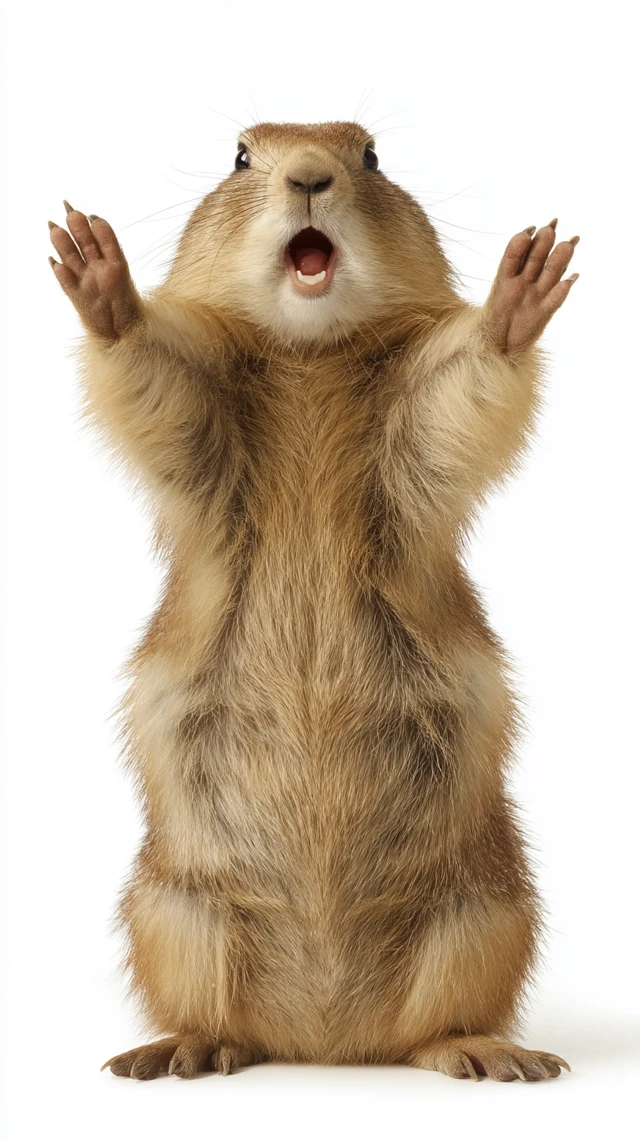 Cute Marmot Portrait White Background Photography