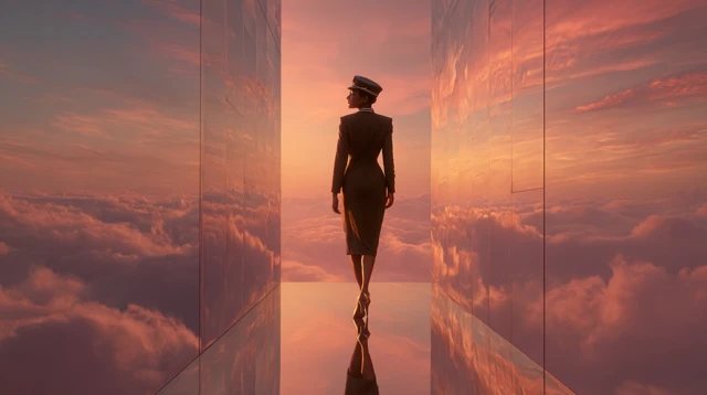Saudi Airline Stewardess Above the Clouds