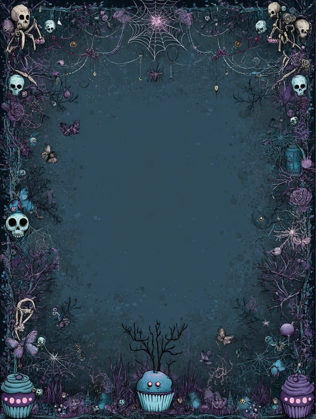 Horror Wedding Sign Border Eerie Gothic Art