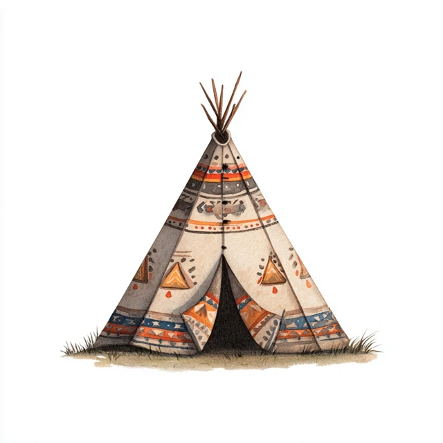 Cute Teepee Tent Illustration for Childrens Books