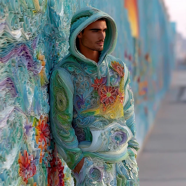 Paper Art Man in Graffiti Clothing