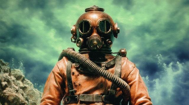 Vintage Diver Digital Art
