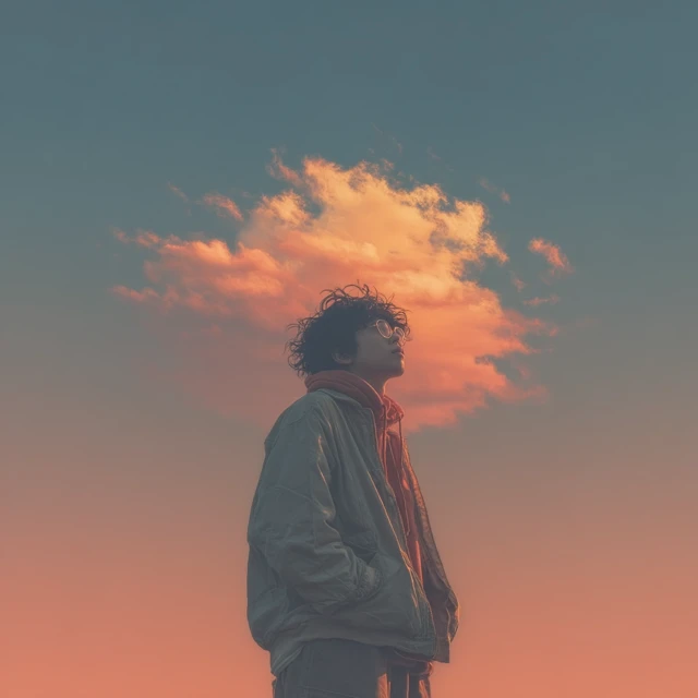 Clouded Mind: A Surreal Artwork of Clouds and Silhouette