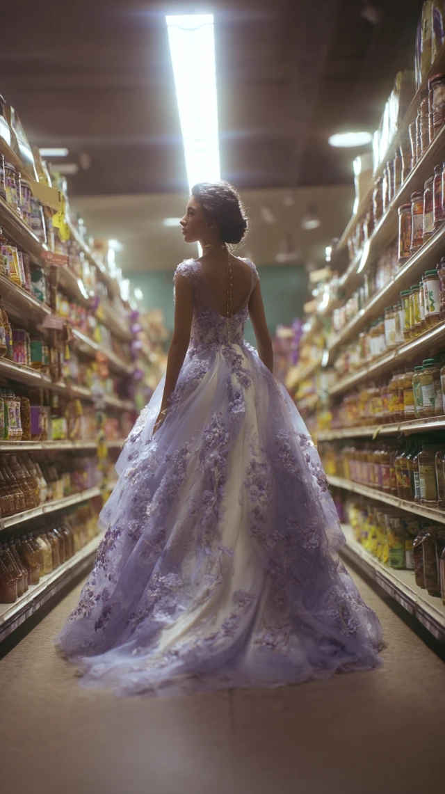 Floral Queen in Grocery Store Dreamy Magical Art