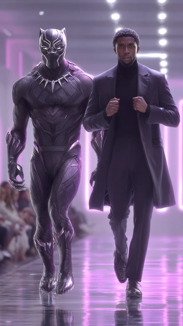Black Panther and Chadwick Boseman Runway Photo