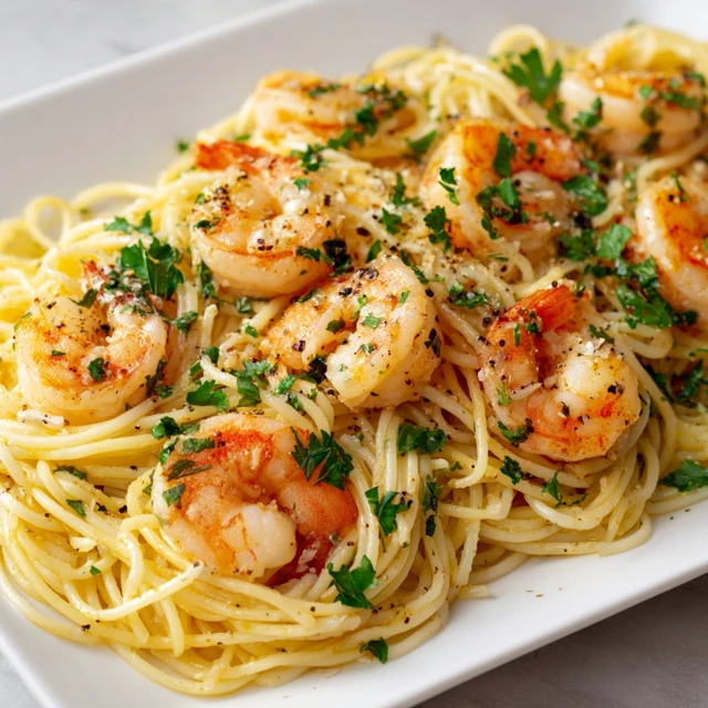 Shrimp Spaghetti Pasta Recipe Fresh Ingredients