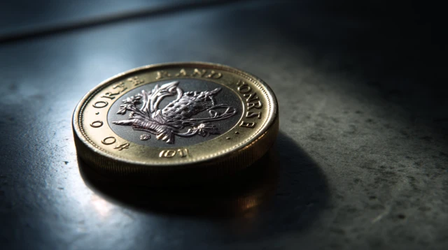 British Pound Coin Macro Photo