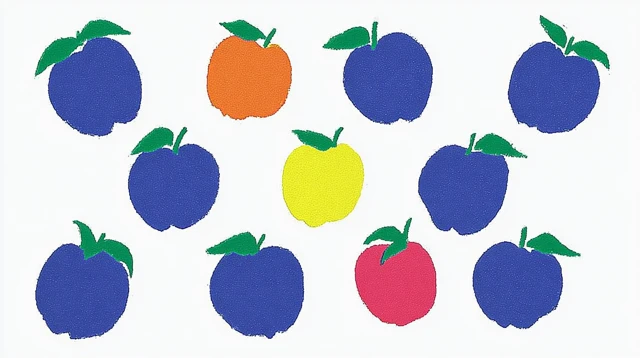 Peaches on a Blue Background Bright and Colorful Art
