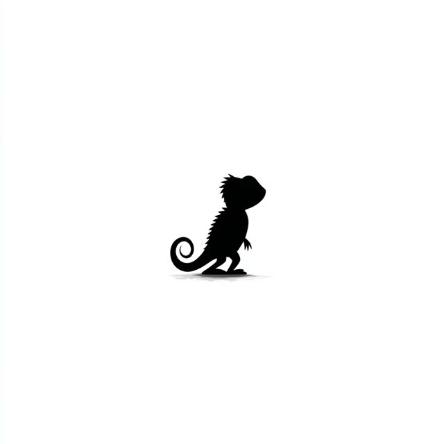 Minimalist Chameleon Silhouette Logo Design