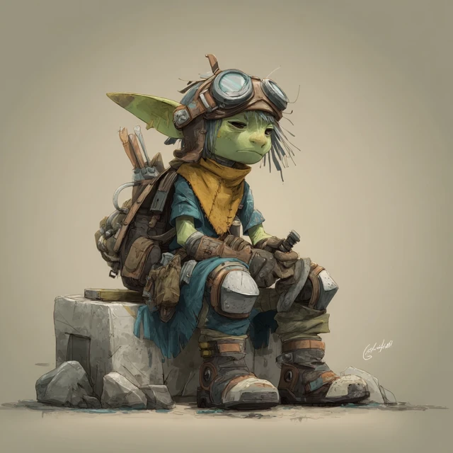 Little Goblin Engineer DND Fantasy Art