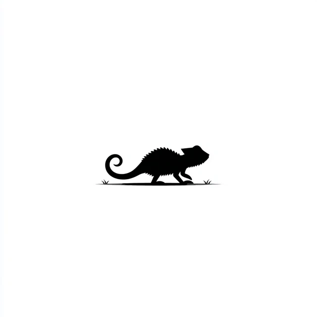 Minimalist Chameleon Silhouette Logo Design