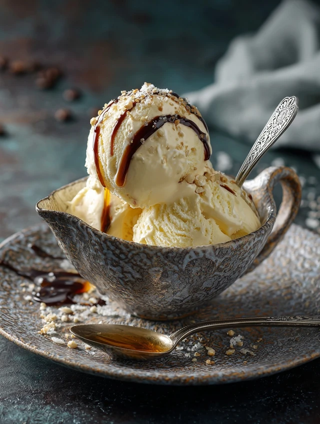 Ice Cream Dessert with Espresso Drizzle