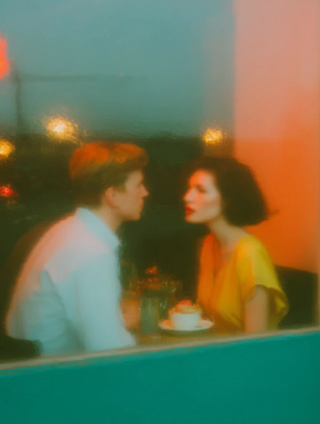 Romantic Cafe Scene Rainy Evening Jazz Music