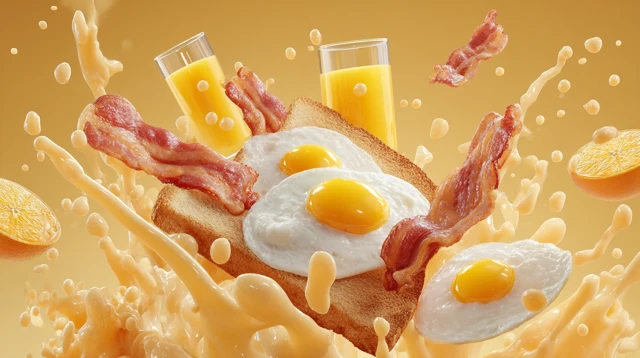 Floating Breakfast Surreal Food Art