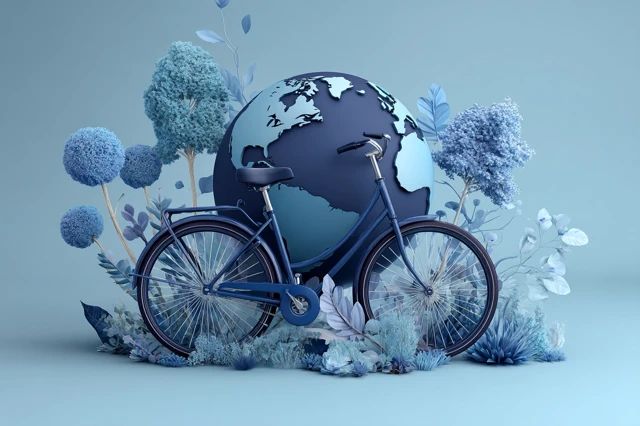 World Bicycle Day Poster 3D Illustration