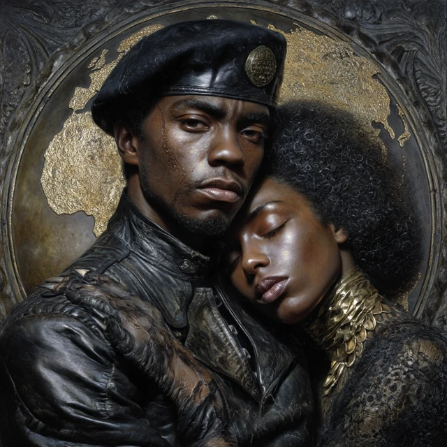 Black Panther Warrior And Fallen Comrade Art