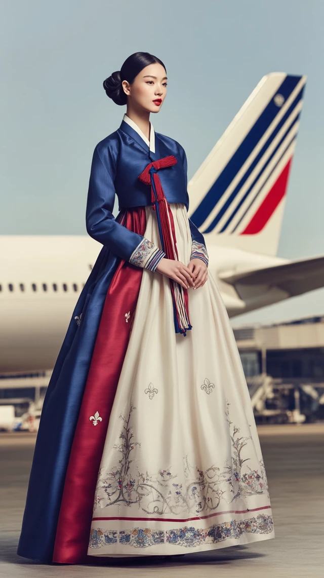 Hanbok Model Air France Runway Parisian Inspired