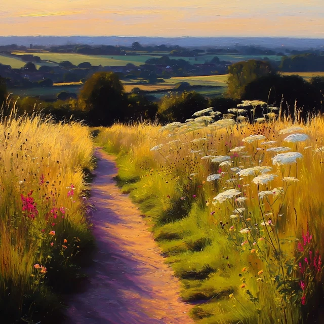 Golden Hour Countryside Path