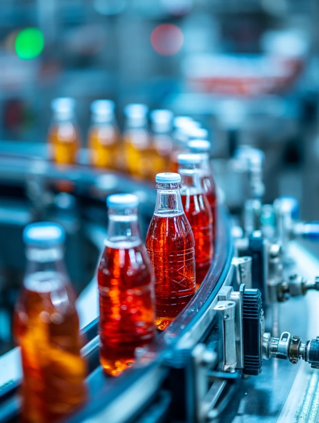 Beverage Factory Filling Line Close Up