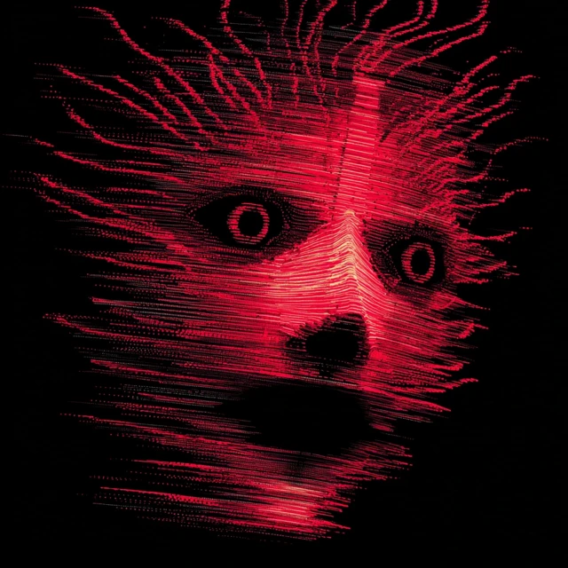 Horror Art Monstrous Face Red Scarlet